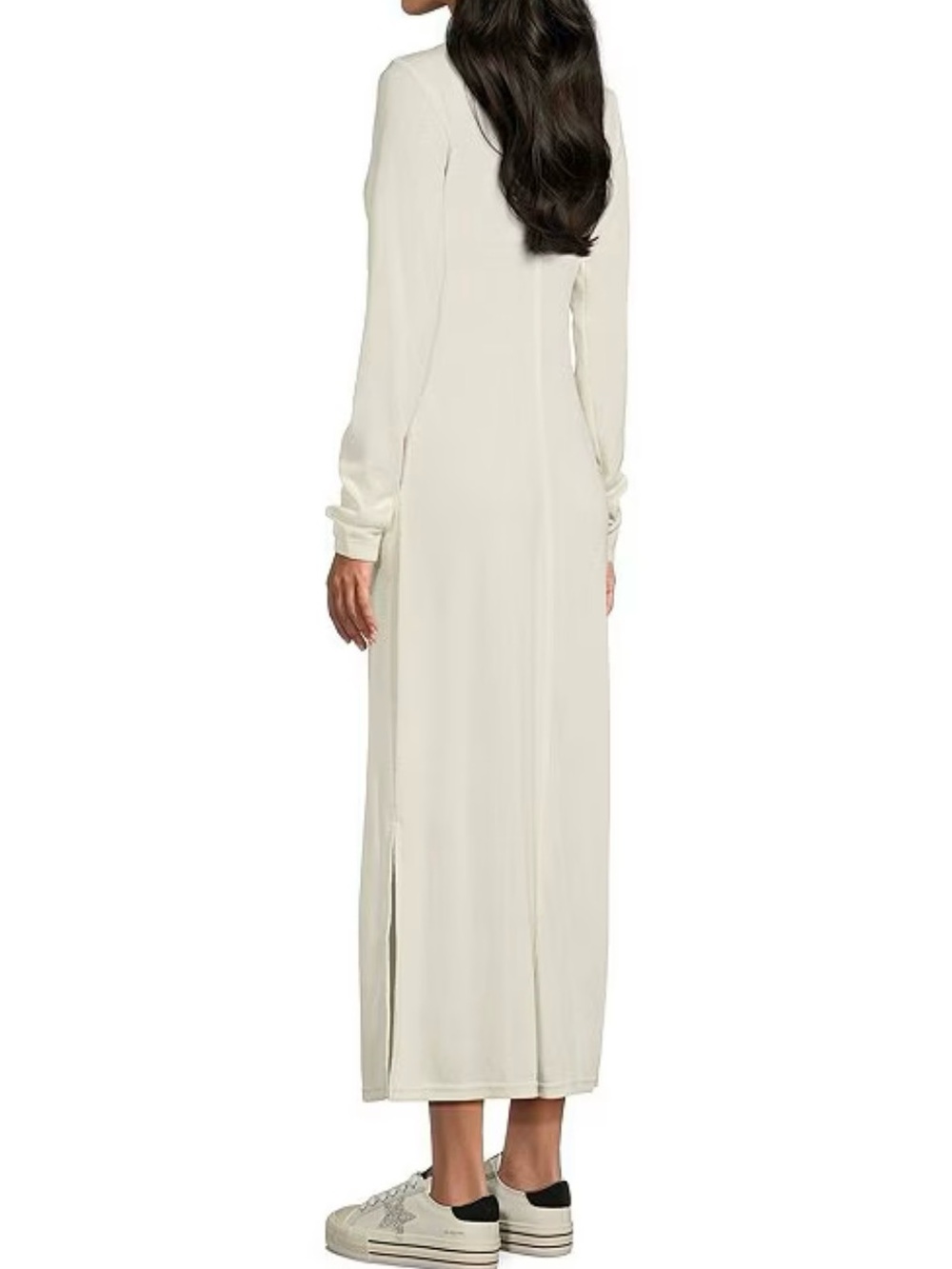 C&V Chelsea & Violet Cream Thermal Henley Maxi Dress Juniors L NWT - Picture 8 of 15